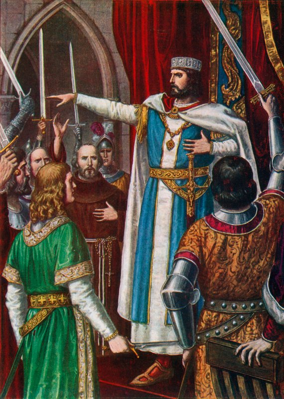 Rudolf II Burgundii koronowany na króla Longobardów w Pawii, 923 autorstwa Tancredi Scarpelli