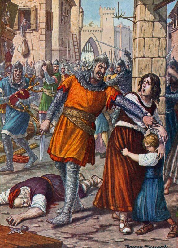Theodoro złupi Rawennę w 709 na rozkaz Justyniana II autorstwa Tancredi Scarpelli