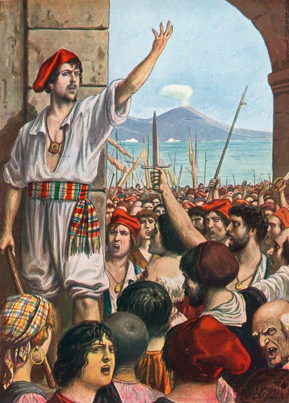 Tomasso Aniello, znany jako Masaniello, był wiodącym duchem buntu w Neapolu w 1647 r autorstwa Tancredi Scarpelli