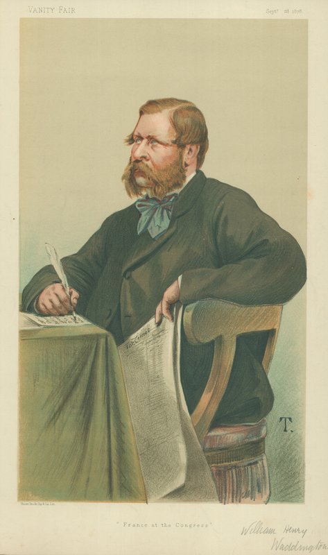 William Henry Waddington, France at the Congress, 28 września 1878, Vanity Fair cartoon autorstwa Theobald Chartran