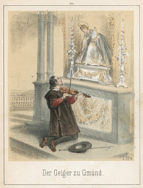 Skrzypek z Gmund autorstwa Theodor Hosemann