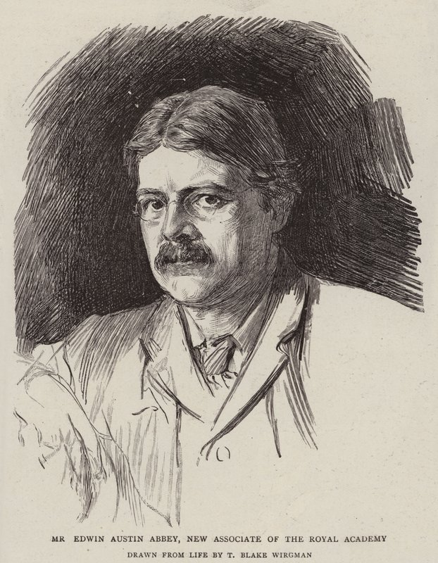 Pan Edwin Austin Abbey, nowy współpracownik Akademii Królewskiej autorstwa Theodore Blake Wirgman