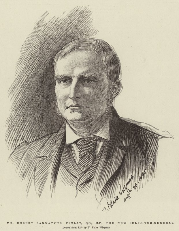 Pan Robert Bannatyne Finlay, QC, MP, nowy Solicitor Generalny autorstwa Theodore Blake Wirgman