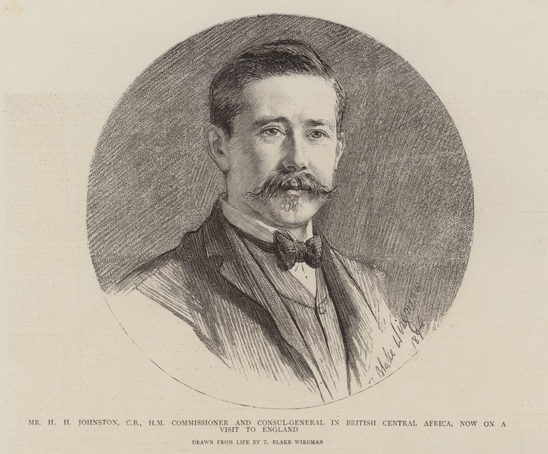 Pan H H Johnston, Komisarz i Konsul Generalny w Brytyjskiej Afryce Środkowej, przebywa obecnie z wizytą w Anglii autorstwa Theodore Blake Wirgman