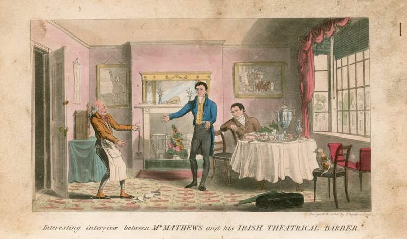 Ciekawy wywiad między panem Charlesem Matthewsem a jego irlandzkim fryzjerem teatralnym autorstwa Theodore Lane