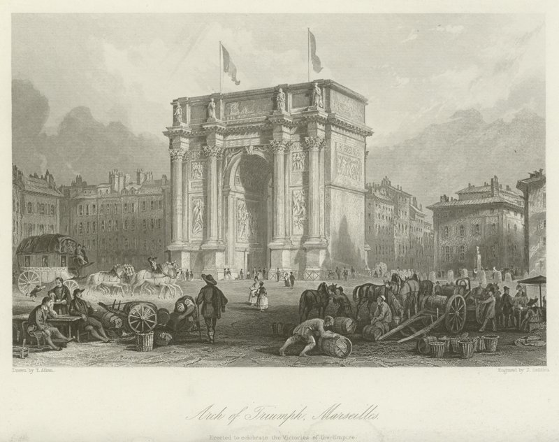 Łuk Triumfalny, Marsylia autorstwa Thomas Allom