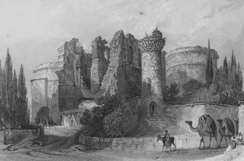 Pozostałości kościoła św. Jana, Pergamus, Azja Mniejsza autorstwa Thomas Allom