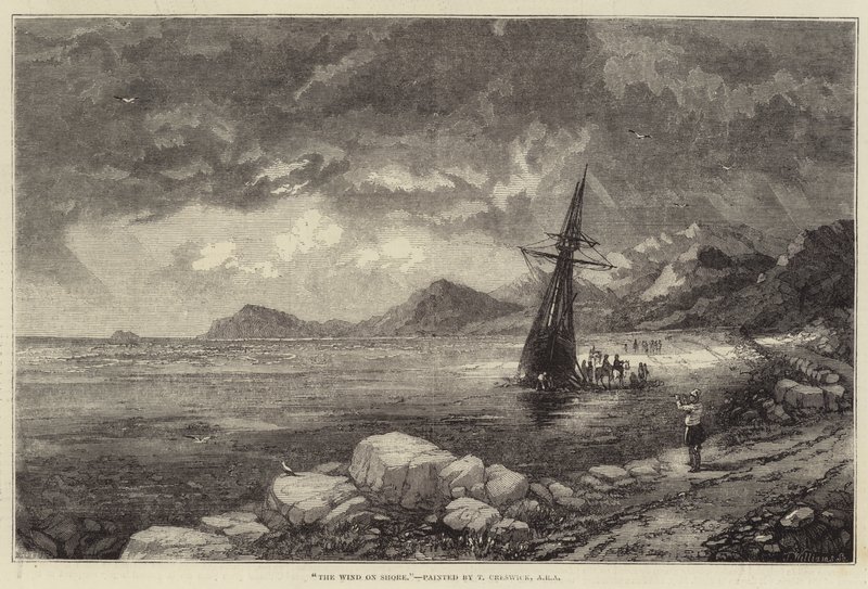 Wiatr na brzegu autorstwa Thomas Creswick