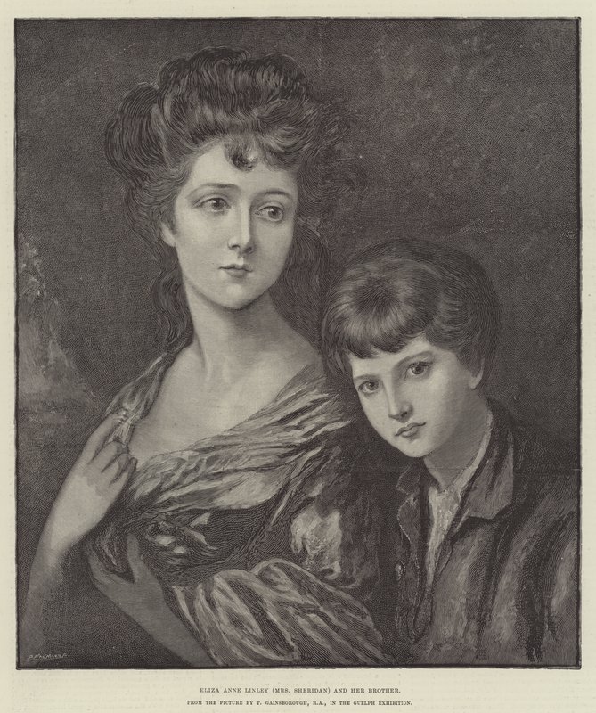 Eliza Anne Linley (pani Sheridan) i jej brat autorstwa Thomas Gainsborough