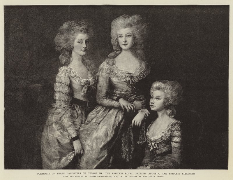 Portrety trzech córek Jerzego III, księżniczki królewskiej, księżniczki Augusty i księżniczki Elżbiety autorstwa Thomas Gainsborough