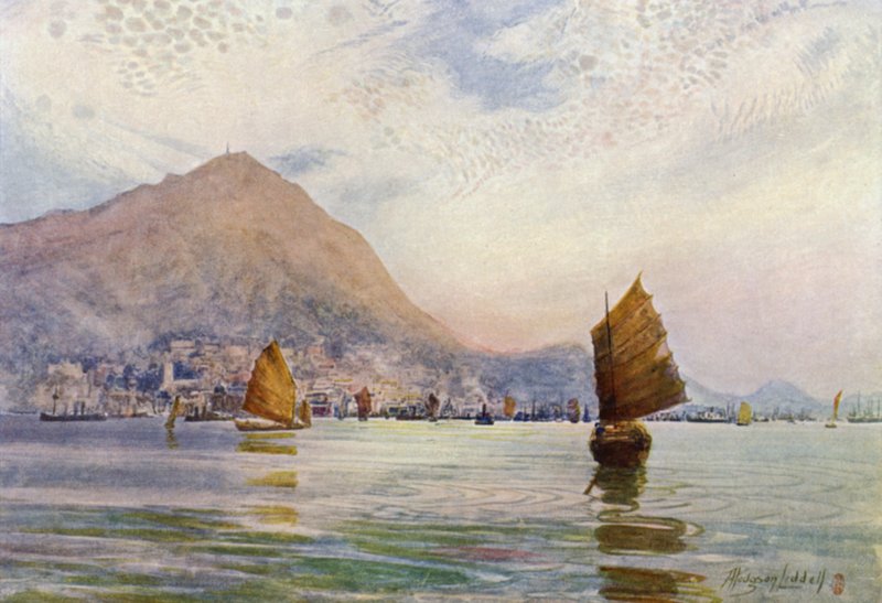 Hongkong, z Kowloon autorstwa Thomas Hodgson Liddell