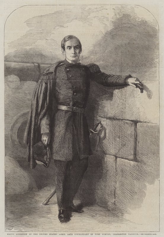 Major Anderson z armii Stanów Zjednoczonych, nieżyjący już komendant Fort Sumter, Charleston Harbor autorstwa Thomas Nast