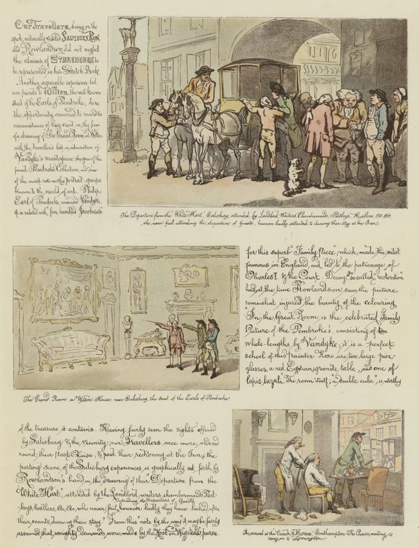 Rowlandsona Tour w bryczce pocztowej, 1782 (chromolitho) autorstwa Thomas Rowlandson