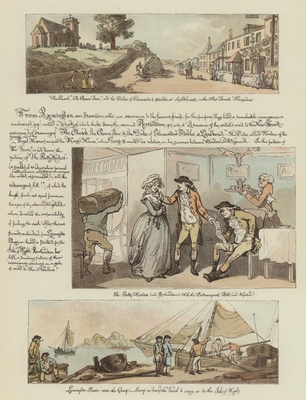 Rowlandsona Tour w bryczce pocztowej, 1782 (chromolitho) autorstwa Thomas Rowlandson