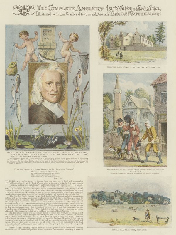 The Complete Angler — Izaak Walton i Charles Cotton (chromolitho) autorstwa Thomas Stothard