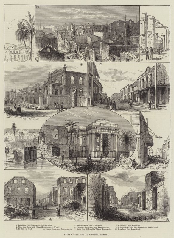Ruins of the Fire w Kingston, Jamajka autorstwa Thomas Sulman