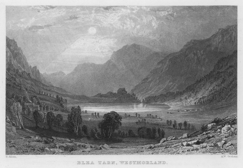 Blea Tarn, Westmorland (grawerowanie) autorstwa Thomas (after) Allom