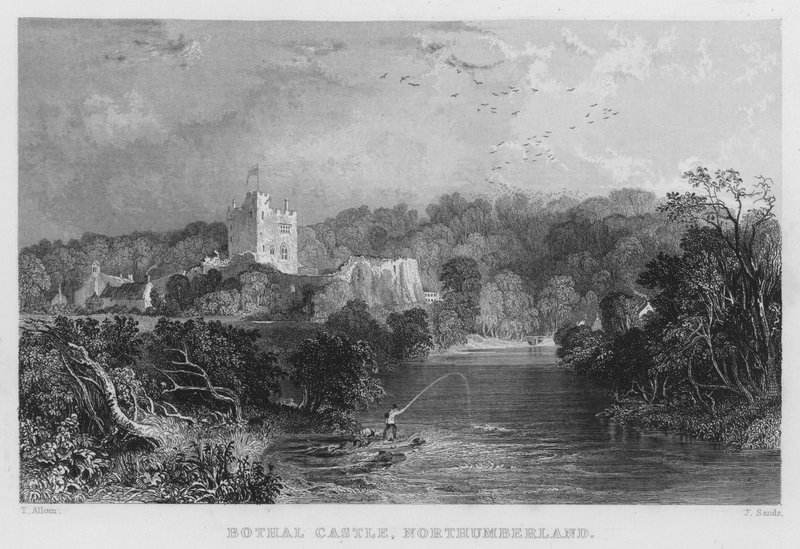 Zamek Bothal, Northumberland (grafika) autorstwa Thomas (after) Allom