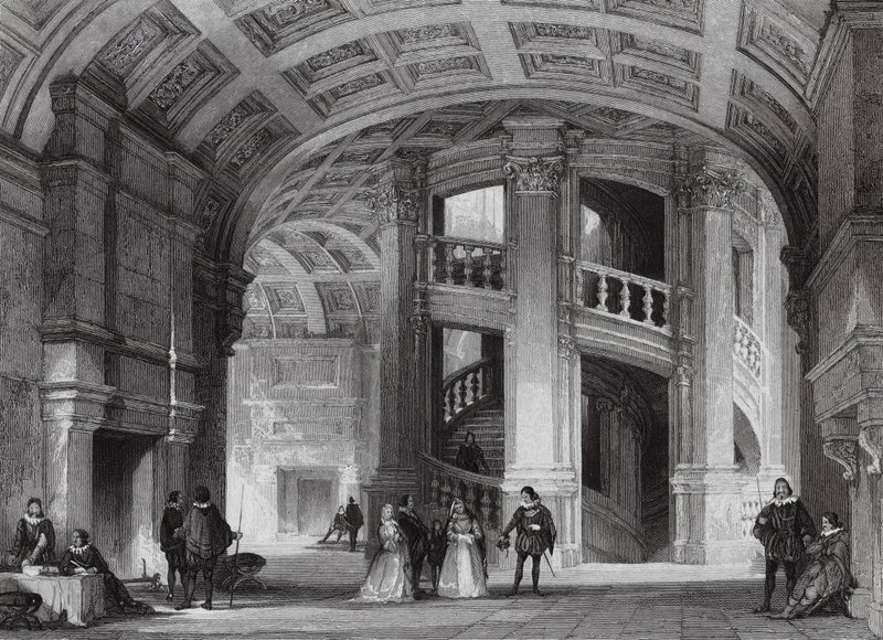 Chateau de Chambord, niedaleko Blois (rycina) autorstwa Thomas (after) Allom