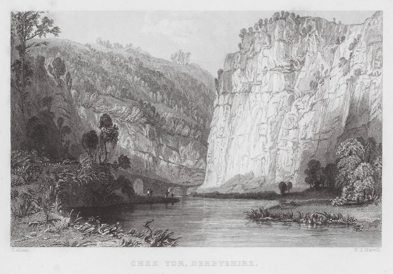 Chee Tor, Derbyshire (grawerowanie) autorstwa Thomas (after) Allom