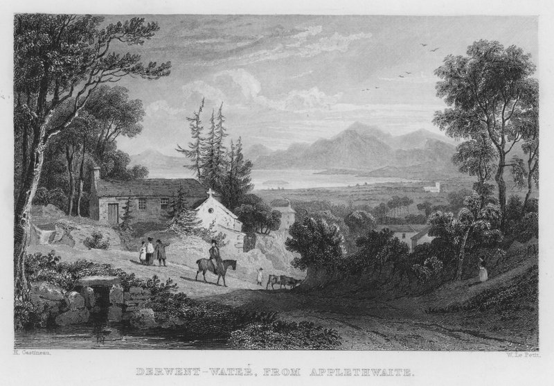 Derwent Water, z Applethwaite (grawerowanie) autorstwa Thomas (after) Allom