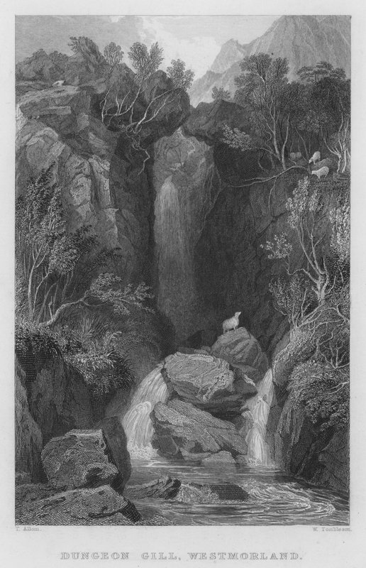 Dungeon Gill, Westmorland (grawerowanie) autorstwa Thomas (after) Allom