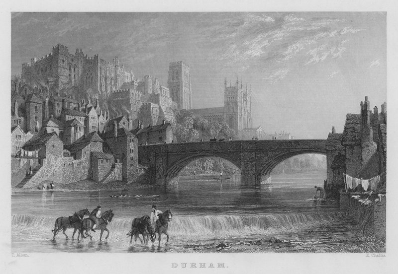Durham (grawerowanie) autorstwa Thomas (after) Allom