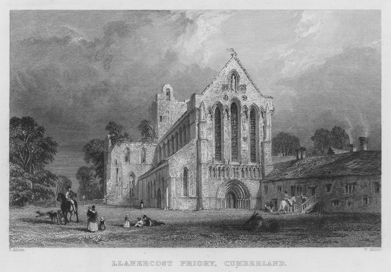 Lanercost Priory, Cumberland (grawerowanie) autorstwa Thomas (after) Allom
