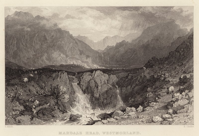 Mardale Head, Westmorland (grawerowanie) autorstwa Thomas (after) Allom