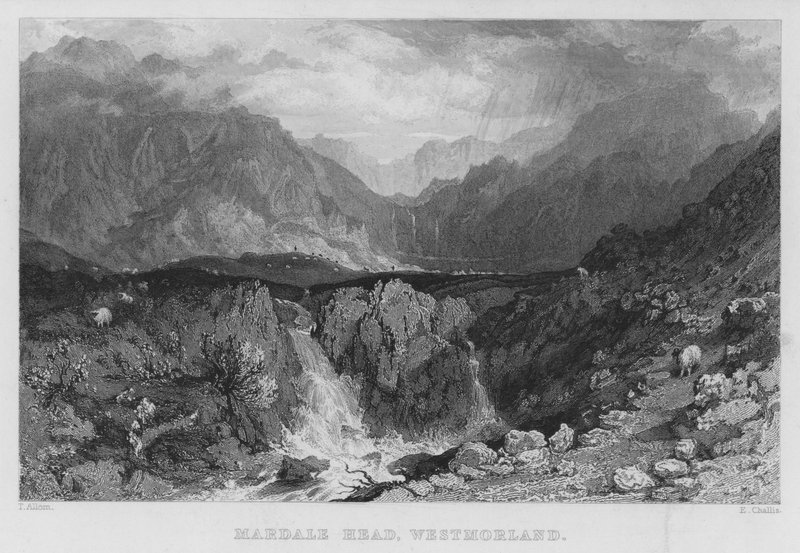 Mardale Head, Westmorland (grawerowanie) autorstwa Thomas (after) Allom