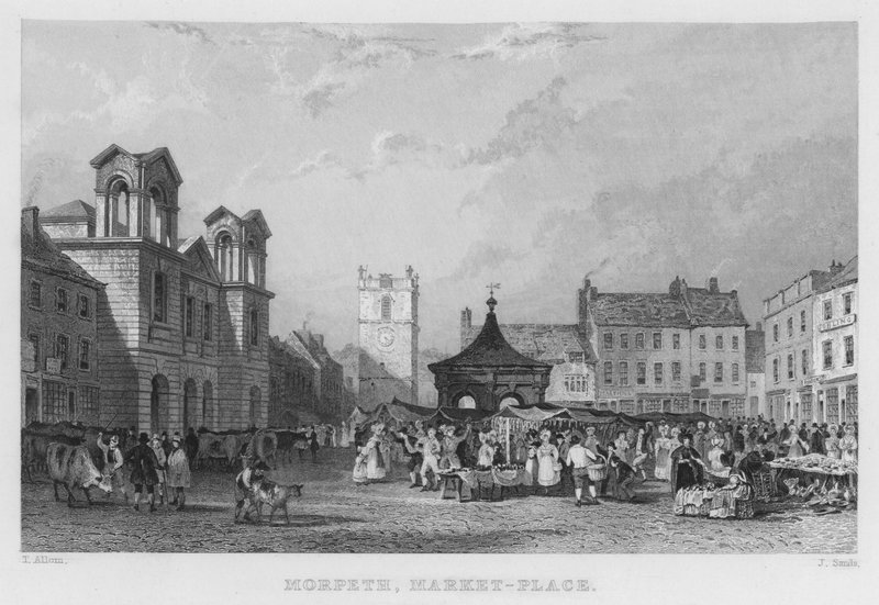 Morpeth, Rynek (Grawerowanie) autorstwa Thomas (after) Allom