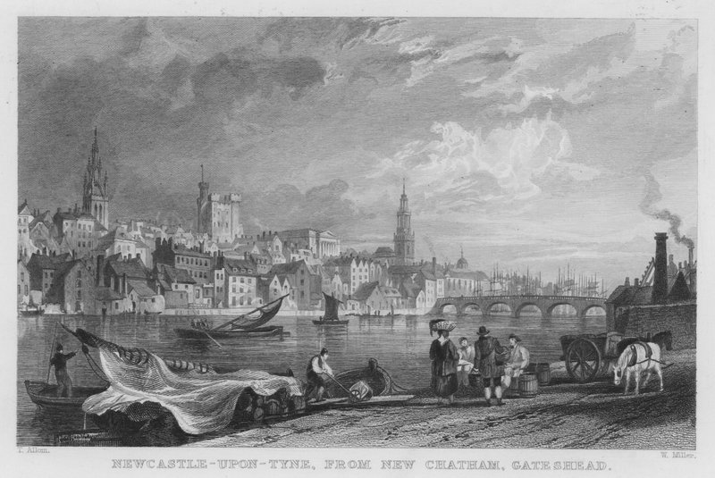 Newcastle-upon-Tyne, z New Chatham, Gateshead (grawerowanie) autorstwa Thomas (after) Allom