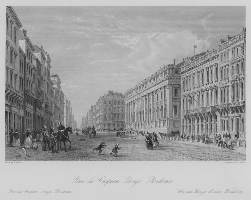 Rue du Chapeau Rouge, Bordeaux (grafika) autorstwa Thomas (after) Allom