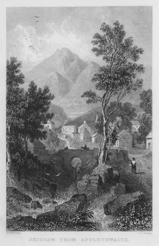 Skiddaw, z Applethwaite (grawerowanie) autorstwa Thomas (after) Allom