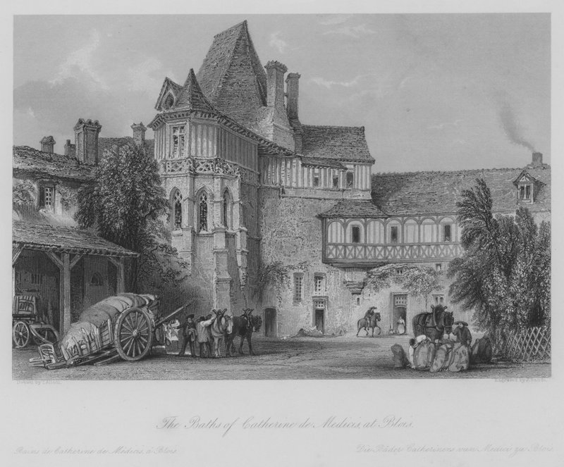 Łaźnie Katarzyny Medycejskiej w Blois (rycina) autorstwa Thomas (after) Allom