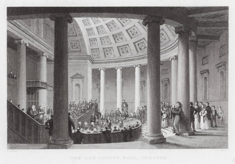 New County Hall, Chester (grawerowanie) autorstwa Thomas (after) Allom