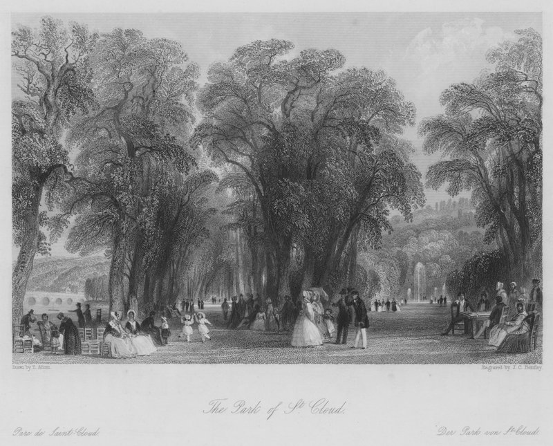 Park Św. Chmury (rycina) autorstwa Thomas (after) Allom