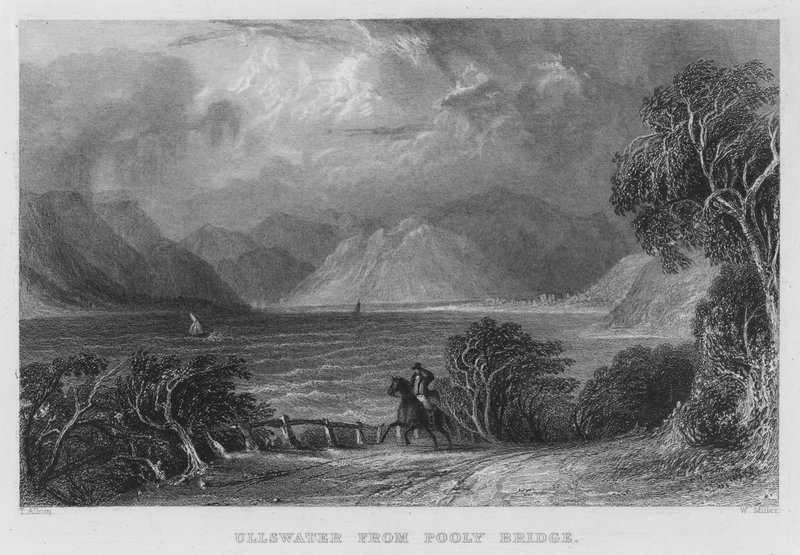Ullswater z Pooley Bridge (rycina) autorstwa Thomas (after) Allom