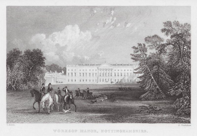 Worksop Manor, Nottinghamshire (grawerowanie) autorstwa Thomas (after) Allom