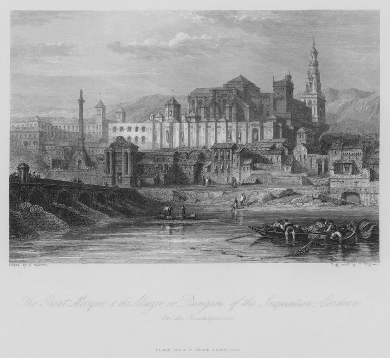 Wielki Meczet Alcazor lub Loch Inkwizycji, Kordoba, Hiszpania (rycina) autorstwa Thomas (after) Higham