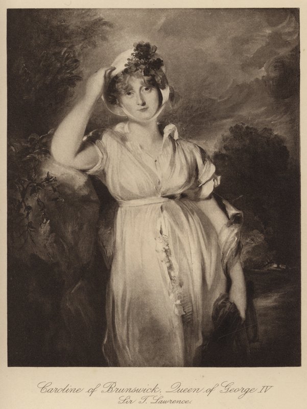 Caroline of Brunswick, królowa króla Jerzego IV (grafika) autorstwa Thomas (after) Lawrence