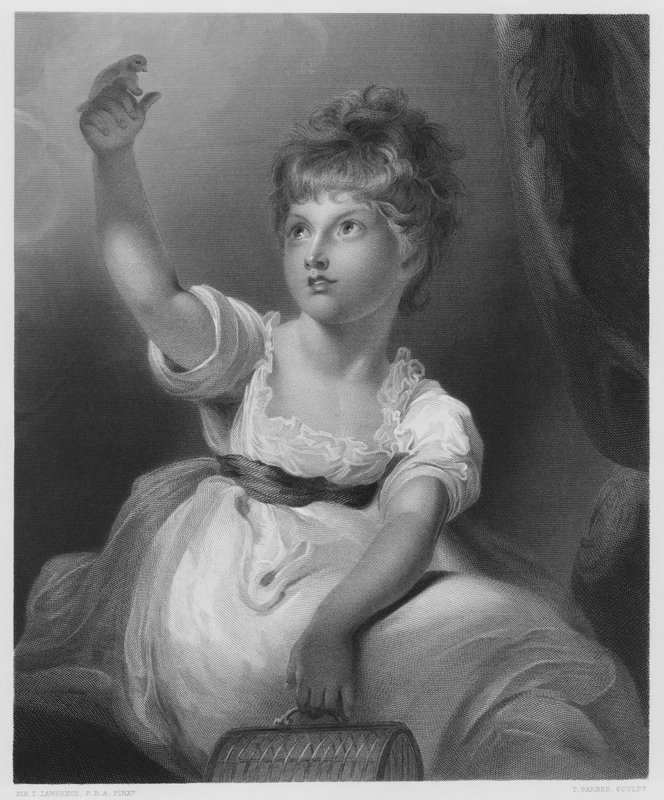 Księżniczka Charlotte, ze zdjęcia w Królewskiej Kolekcji (rycina) autorstwa Thomas (after) Lawrence