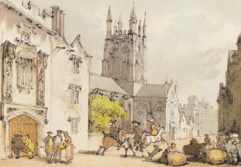 Merton College (kolor lito) autorstwa Thomas (after) Rowlandson