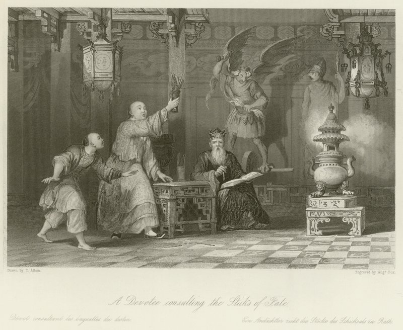 Wielbiciel konsultujący się z Laskami Losu autorstwa Thomas Allom