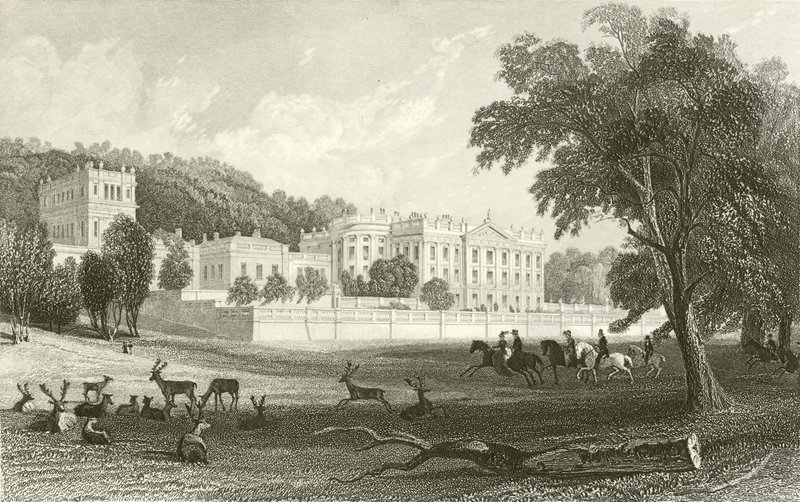 Chatsworth, Derbyshire autorstwa Thomas Allom