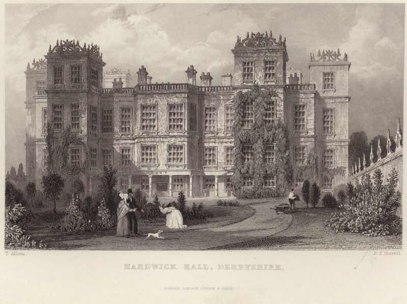 Hardwick Hall w Derbyshire autorstwa Thomas Allom