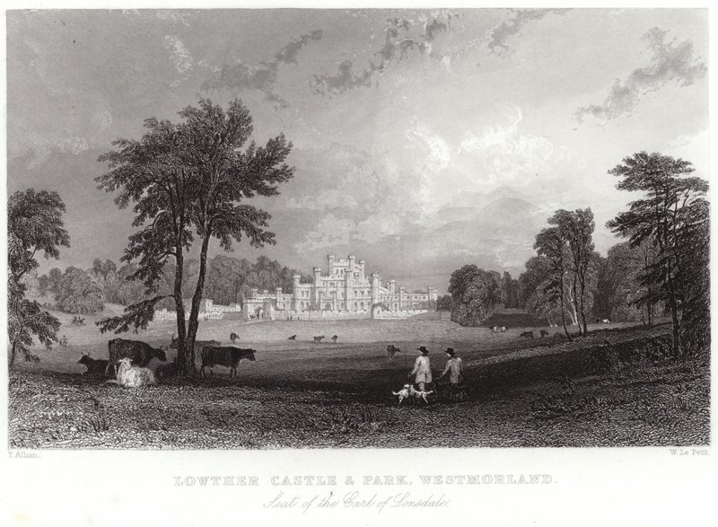 Zamek i park Lowther w Westmorland autorstwa Thomas Allom