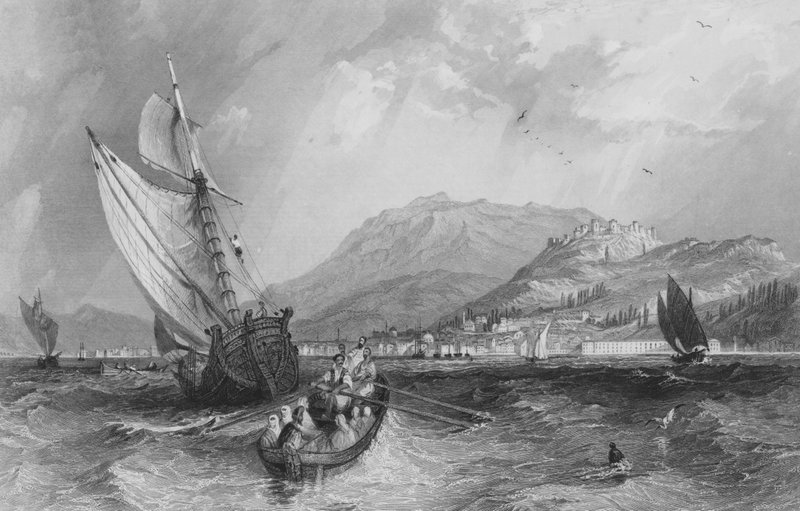 Smyrna, z portu, Azja Mniejsza autorstwa Thomas Allom