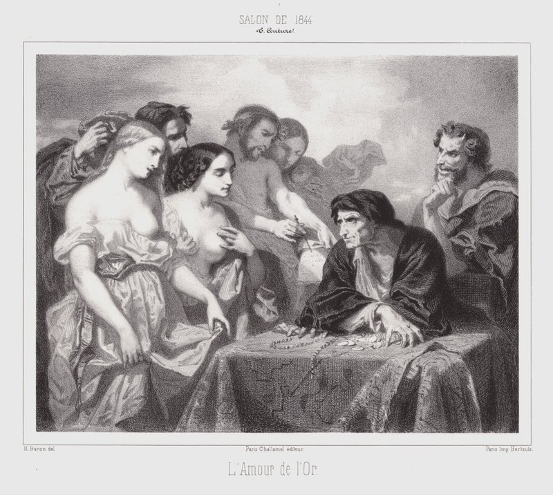 Miłość do złota (grafika) autorstwa Thomas Couture