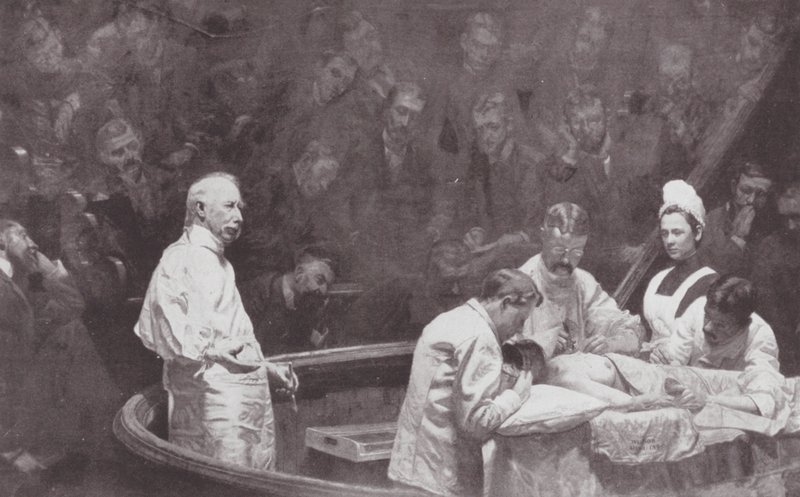 Filadelfia: Dr D Hayes Agnew, na zakończenie kliniki (litografia) autorstwa Thomas Cowperthwait (after) Eakins